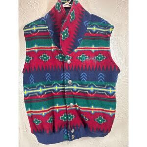 EMI Yosemite Vintage Aztec Fleece Acrylic Vest‎ USA Made Size Medium